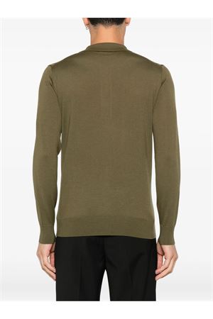 Green virgin wool polo shirt PAOLO PECORA | A010F0015606